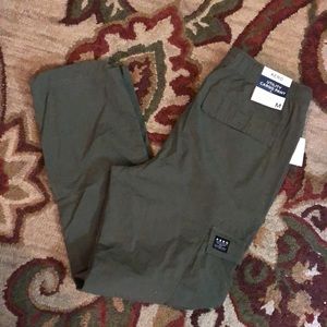 AEROPOSTALE Size Medium utility cargo pant elastic Tie Waist Green Black $65 NEW